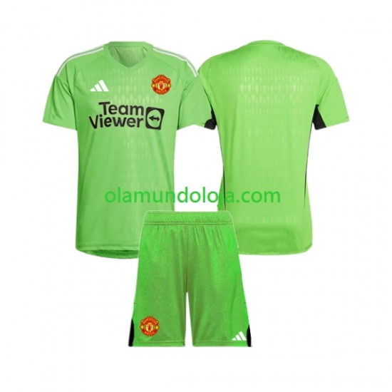 Camisola Manchester United Guarda-redes Criança Equipamento Primeiro 2023-2024 Manga Curta